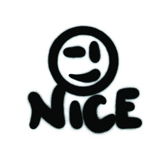 Graffiti Nice Smile Logo in black over white.