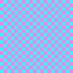 Two color checkerboard. Cyan and Violet colors of checkerboard. Chessboard, checkerboard texture. Squares pattern. Background.