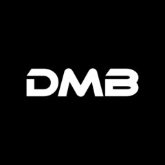 DMB letter logo design with black background in illustrator, vector logo modern alphabet font overlap style. calligraphy designs for logo, Poster, Invitation, etc.