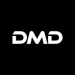 DMD letter logo design with black background in illustrator, vector logo modern alphabet font overlap style. calligraphy designs for logo, Poster, Invitation, etc.