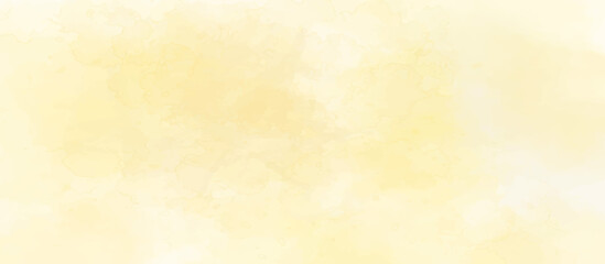 Yellow watercolor background. Unevenly painted wall background. Pastel yellow beige Aquarelle painted paper template texture Background banner, with copy space. 和紙素材-ベージュ