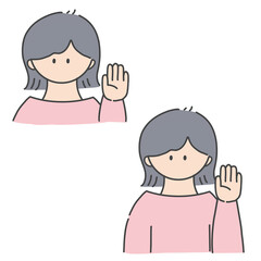 挙手_女の子1(カラーバージョン)