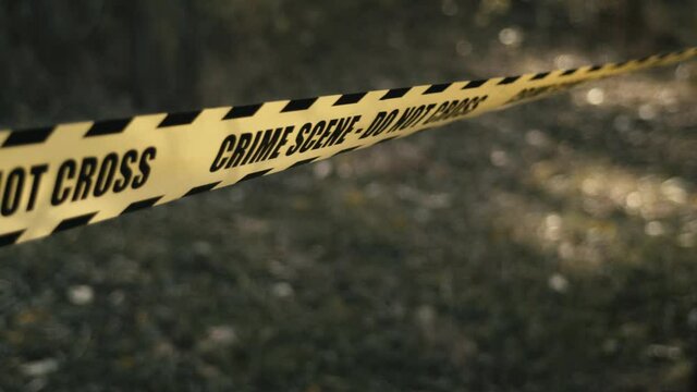 Crime scene do not cross stripe, restricted area during investigation