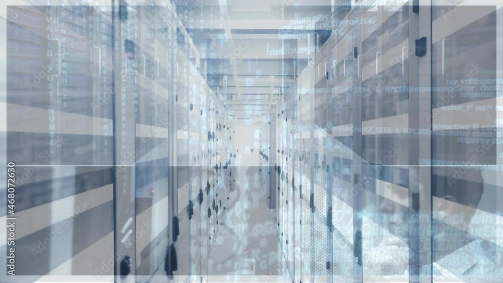 Poster animation of data processing over computer servers