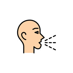 Person coughing. Pixel perfect, editable stroke icon