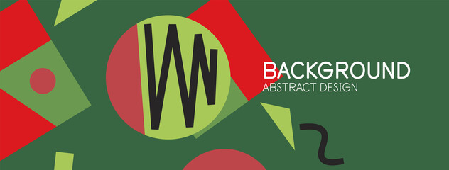 Abstract background. Blocks, lines, triangles, circles composition. Techno or business concept for wallpaper, banner, background, landing page