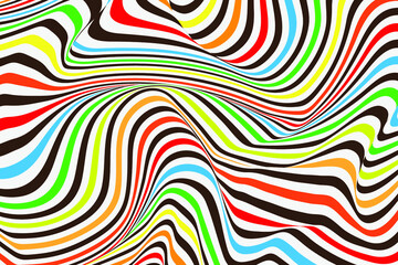 Fototapeta na wymiar Abstract colorful wavy stripes line background