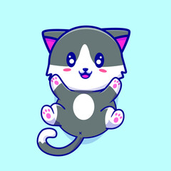 cute happy cat cartoon illustration