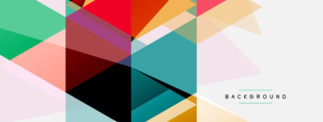 Color triangles composition, geometric abstract background. Techno or business concept, pattern for wallpaper, banner, background, landing page