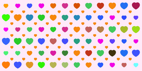 Seamless geometric pattern with hearts. Vector wallpaper background