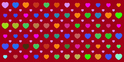 Seamless geometric pattern with hearts. Vector wallpaper background