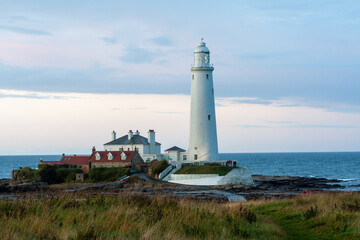 Fototapeta na wymiar St. Mary’s Island Lighthouse, Whitley Bay United Kingdom