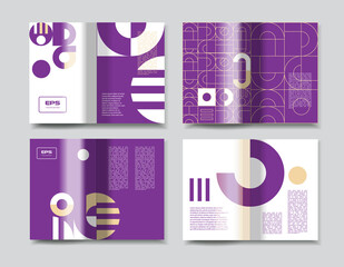 Booklet, brochure or teamlet template with design. A set of different backgrounds for print sheets.