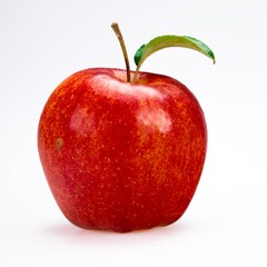 Red Apple With Leaf