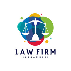 Colorful Justice logo vector template, Creative Law Firm logo design concepts