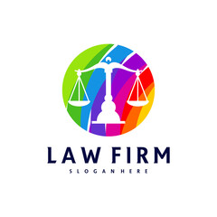Colorful Justice logo vector template, Creative Law Firm logo design concepts