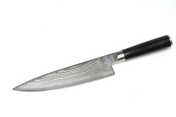 close up on knife isolated on white background