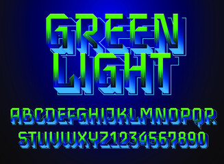 modern futuristic green light neon text effect
