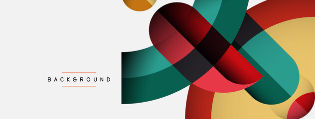 Trendy shapes, color minimal design composition, lines and shadows for wallpaper banner background or landing page