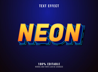 modern futuristic yellow neon text effect