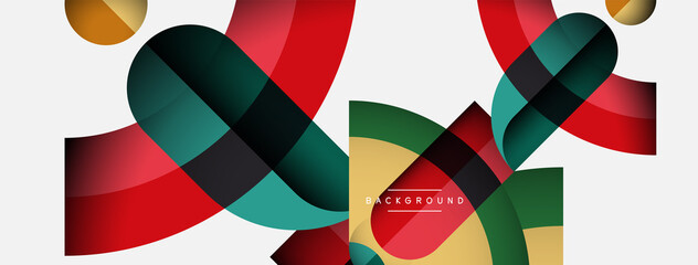 Obraz premium Geometric abstract background. Round shapes, circles, lines composition for wallpaper banner background or landing page
