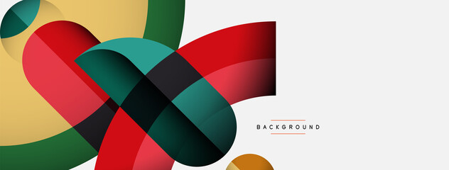 Obraz premium Geometric abstract background. Round shapes, circles, lines composition for wallpaper banner background or landing page