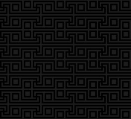 meander seamless pattern. black repetitive background in greek key style. fret motif. vector illustration. abstract geometric shapes. fabric swatch. classic ornamental repeatable element
