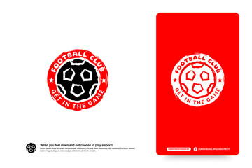Football club logo design template, Soccer tournaments logotype concept. Football team identity isolated on white Background, Abstract sport symbol design vector illustrations.