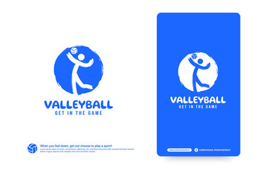 Volleyball club logo design template, Volley tournaments logotype concept. Volleyball team identity isolated on white Background, Abstract sport symbol design vector illustrations