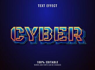 modern futuristic cyber neon text effect