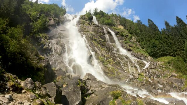 Alpine landscape on Nardis Waterfalls Italy