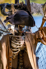 Skelaton on a pirate ship