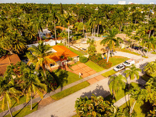 Aerial photo of single family houses in Hollywood FL USA