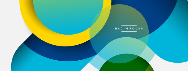 Fototapeta premium Vector round shapes circles minimal geometric background. Vector illustration for wallpaper banner background or landing page