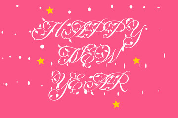 Happy New Year text Happy New Year card or banner and poster
