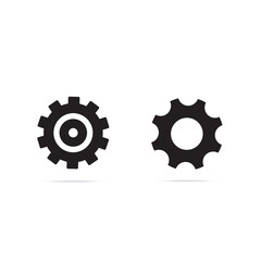 Cogwheel gear black vector icon. Gear set simple glyph web symbol.