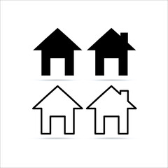 House icons set. Home icon collection. Real estate. Flat style houses symbols for apps and websites on white background 