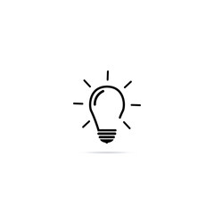Lightbulb icon for idea or concept with line art 