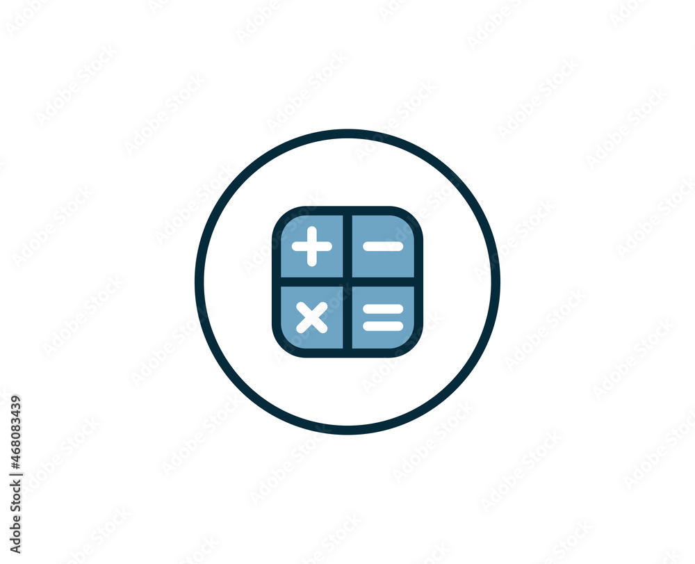 Poster calculator line icon. high quality outline symbol for web design or mobile app. thin line sign for d