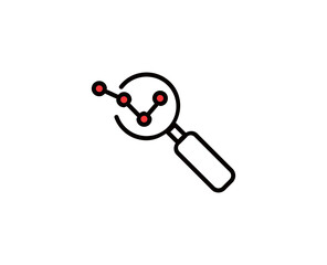 Search down line icon. Vector symbol in trendy flat style on white background. Search down sing for design.
