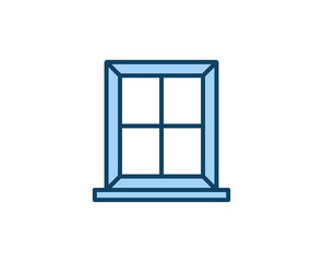 Window flat icon. Single high quality outline symbol for web design or mobile app.  House thin line signs for design logo, visit card, etc. Outline pictogram EPS10