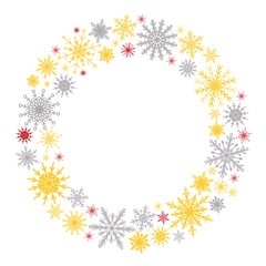 Obraz na płótnie Canvas Festive wreath snowflakes, New Year or Christmas