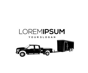 trailer car logo design icon silhouette