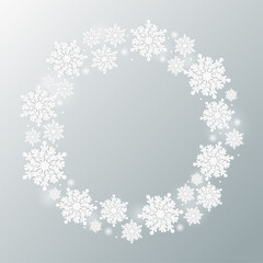 Festive wreath snowflakes, New Year or Christmas