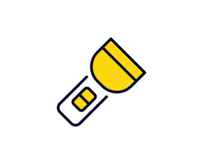 Flashlight line icon. Vector symbol in trendy flat style on white background. Travel sing for design.