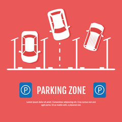 three cars parking zone