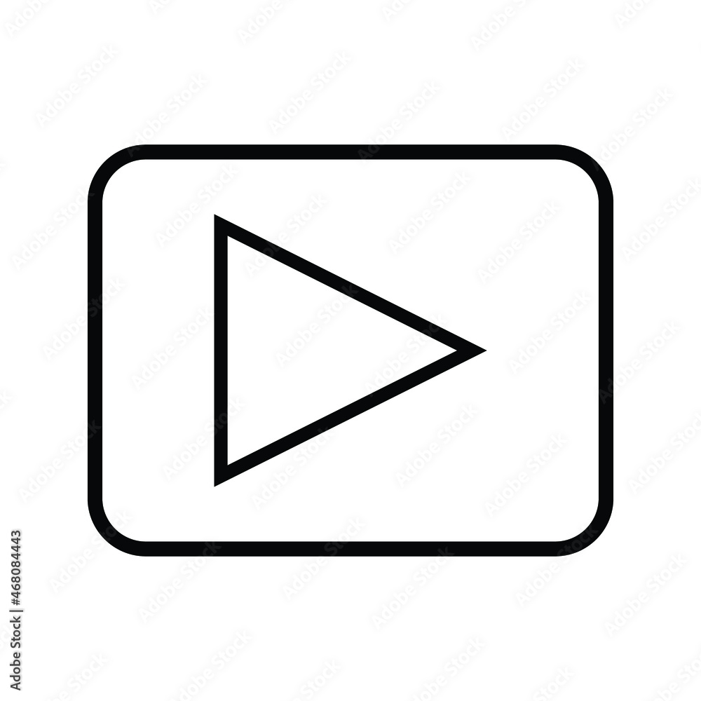 Poster play button vector icon. video play button symbol vector illustration color editable.