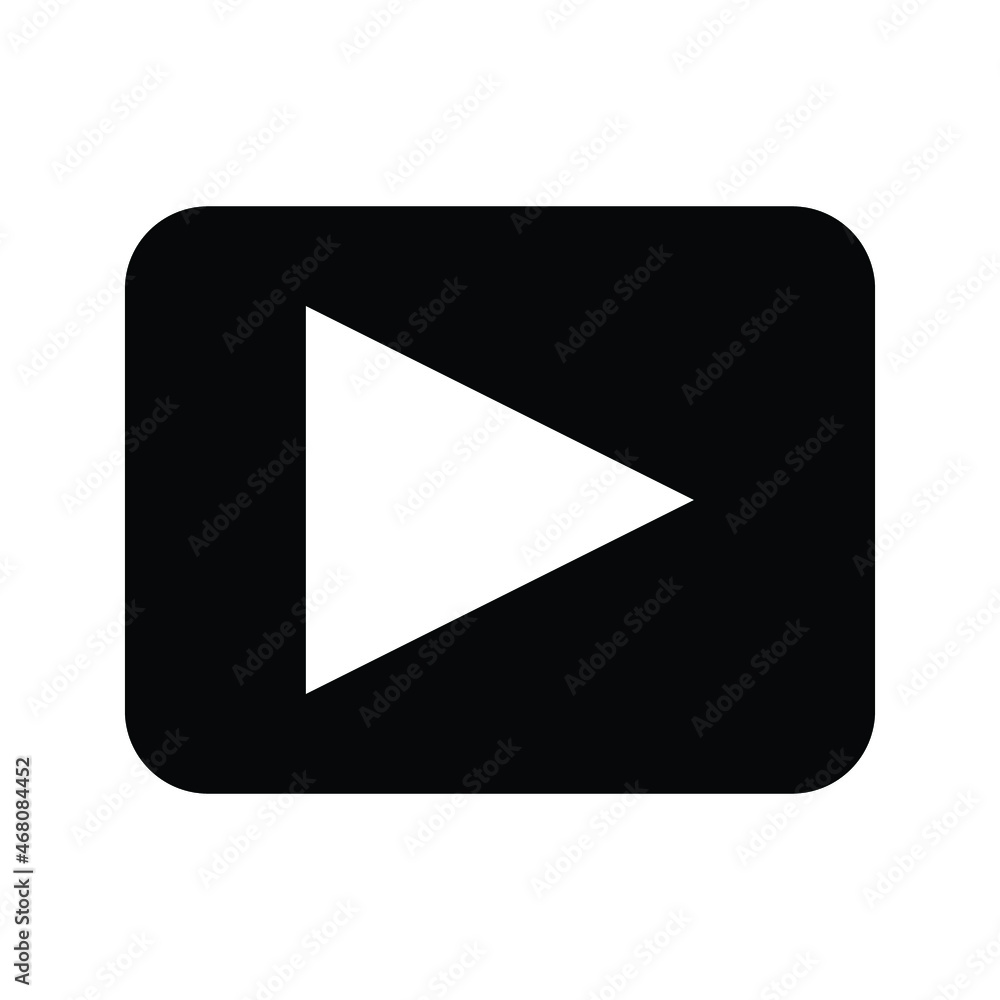 Poster play button vector icon. video play button symbol vector illustration color editable.