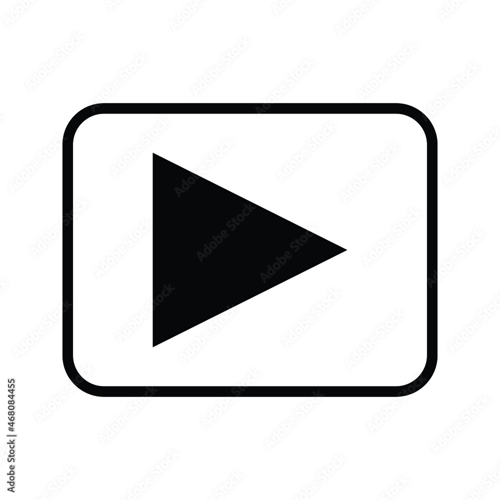 Aufkleber play button vector icon. video play button symbol vector illustration color editable.