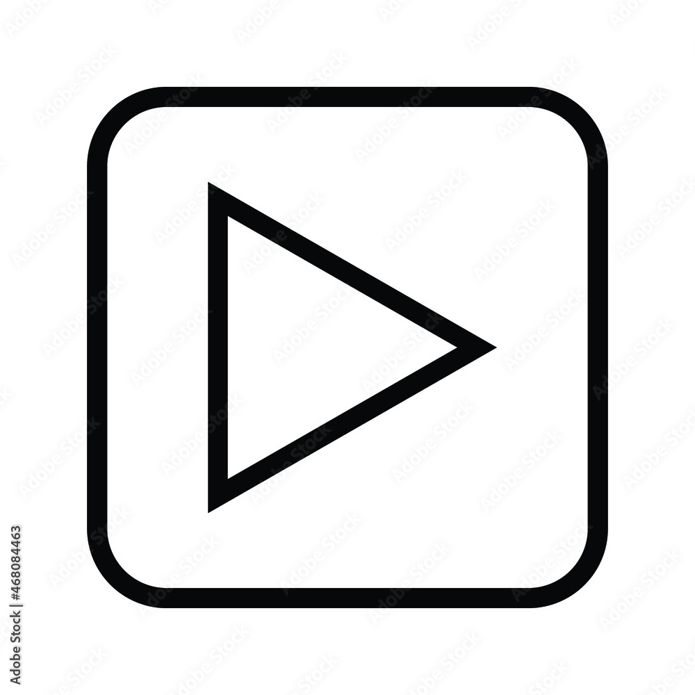 Poster play button vector icon. video play button symbol vector illustration color editable.